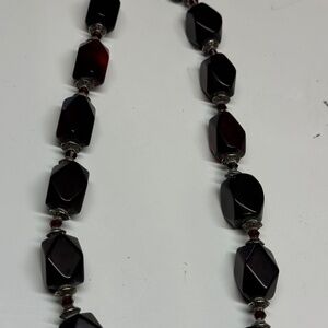 Vintage Dark Red Bakelite Bead Necklace